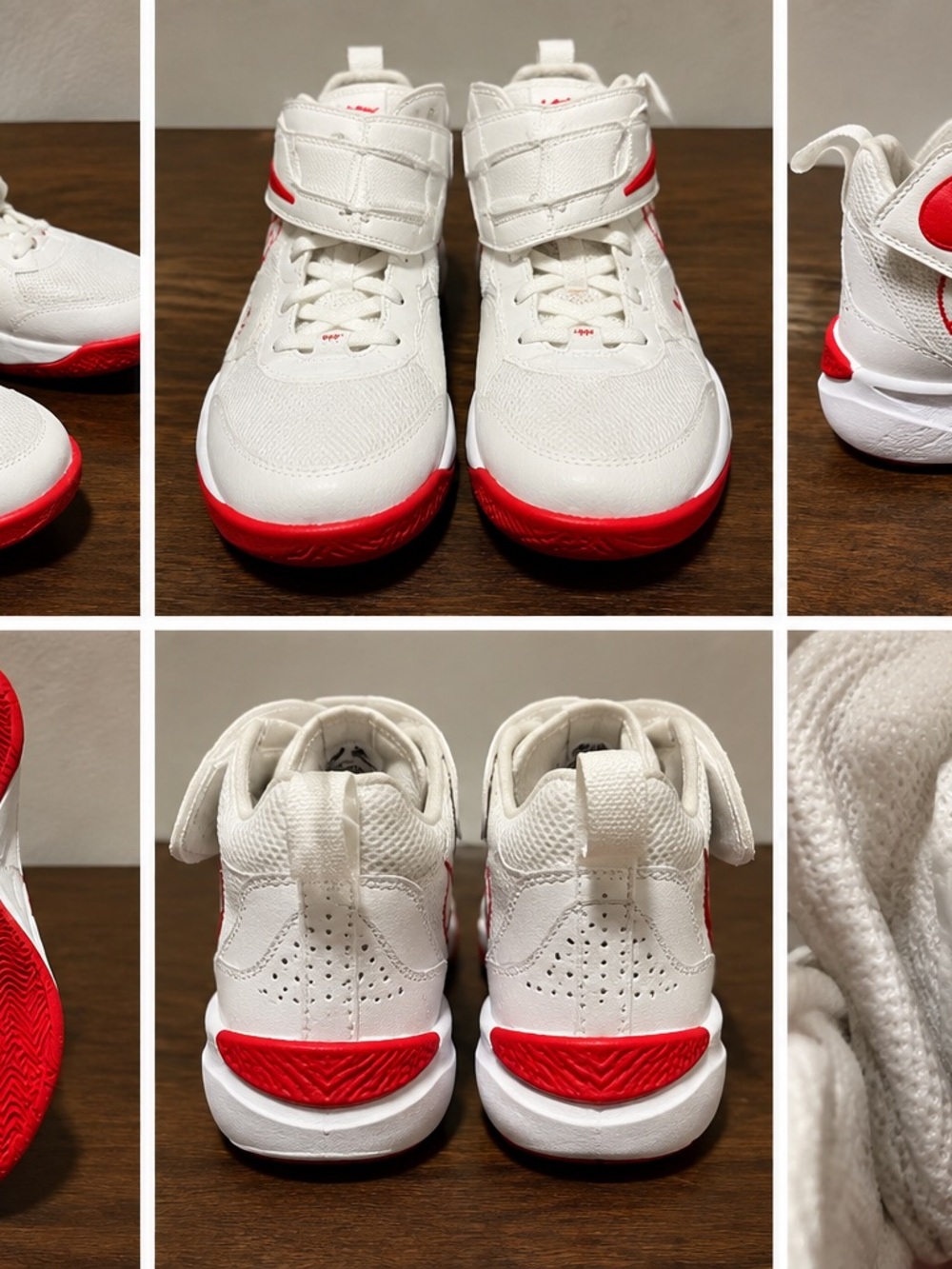 Nike Kids White High-Top Sneakers with Red Soles